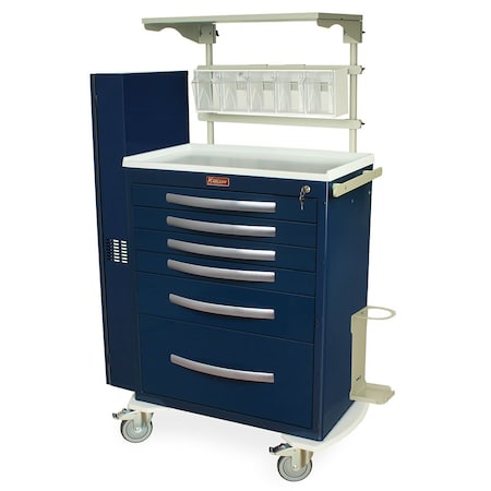 Harloff ASeries Lightweight Intubation Cart wMD30AIRWAYPKG Difficult Airway Package, Tall, 6 Drawers MPA3030K16+MD30-AIRWAYPKG